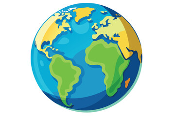 Fototapeta premium Planet Earth globe vector illustration isolated, world map sphere graphic icon, global earth art