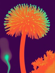 Vibrant flower with an artistic colorful design.