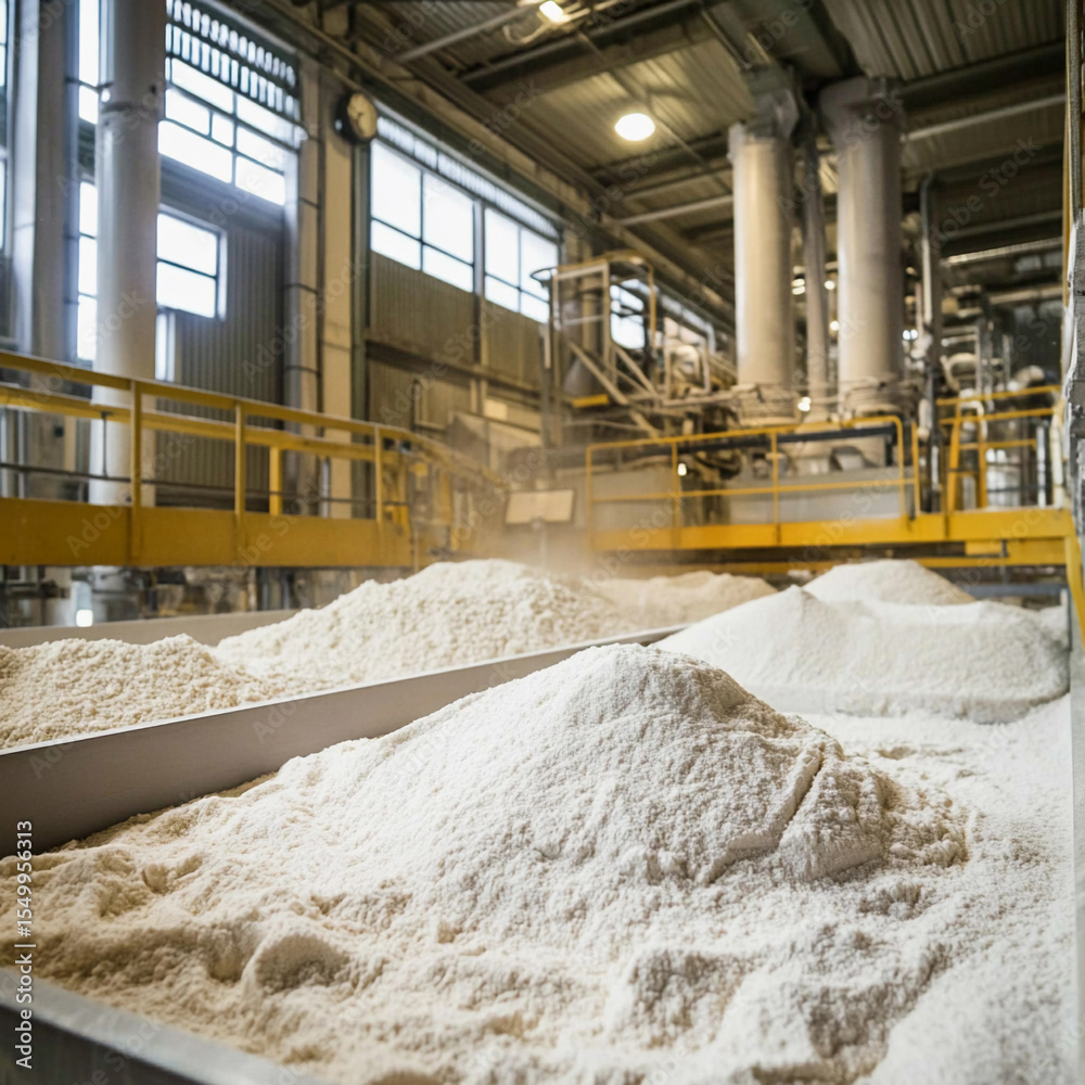 Poster flour production process takes place in a facility generative ai