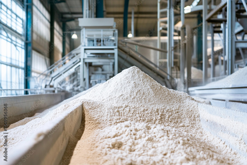 Poster flour production facility with high-quality milling process generative ai