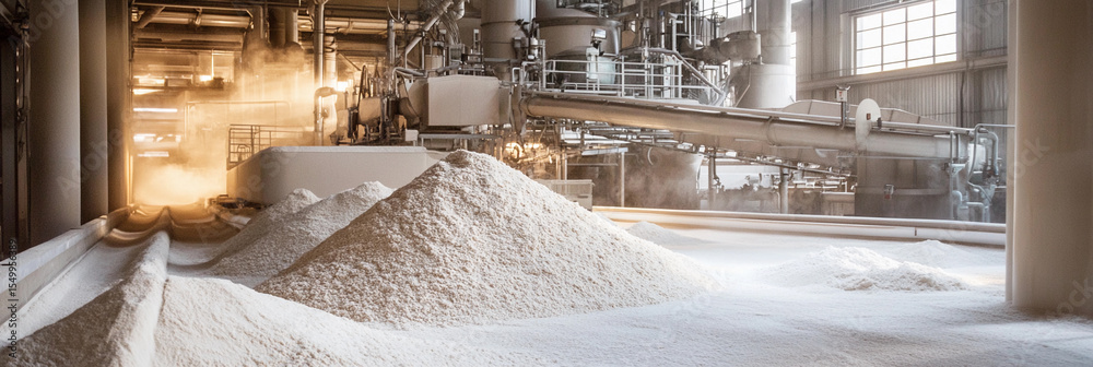 Poster flour production facility processing high-quality flour generative ai