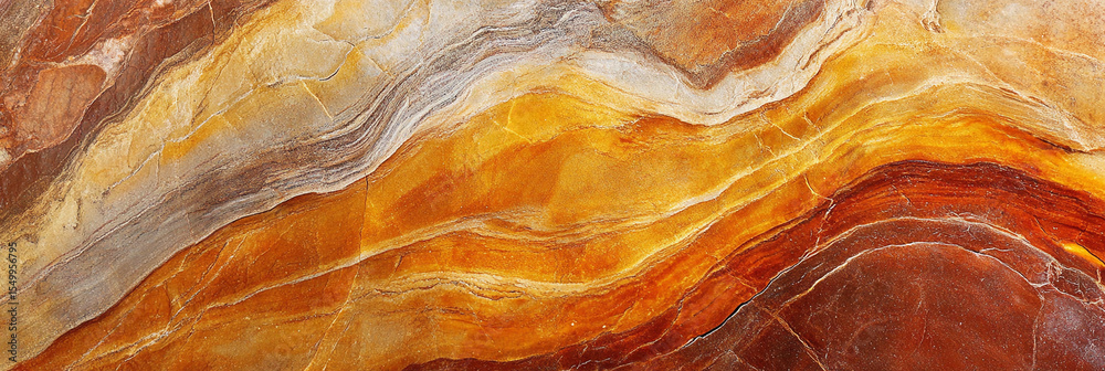 Poster vibrant orange and red fire patterns in natural rock formation generative ai