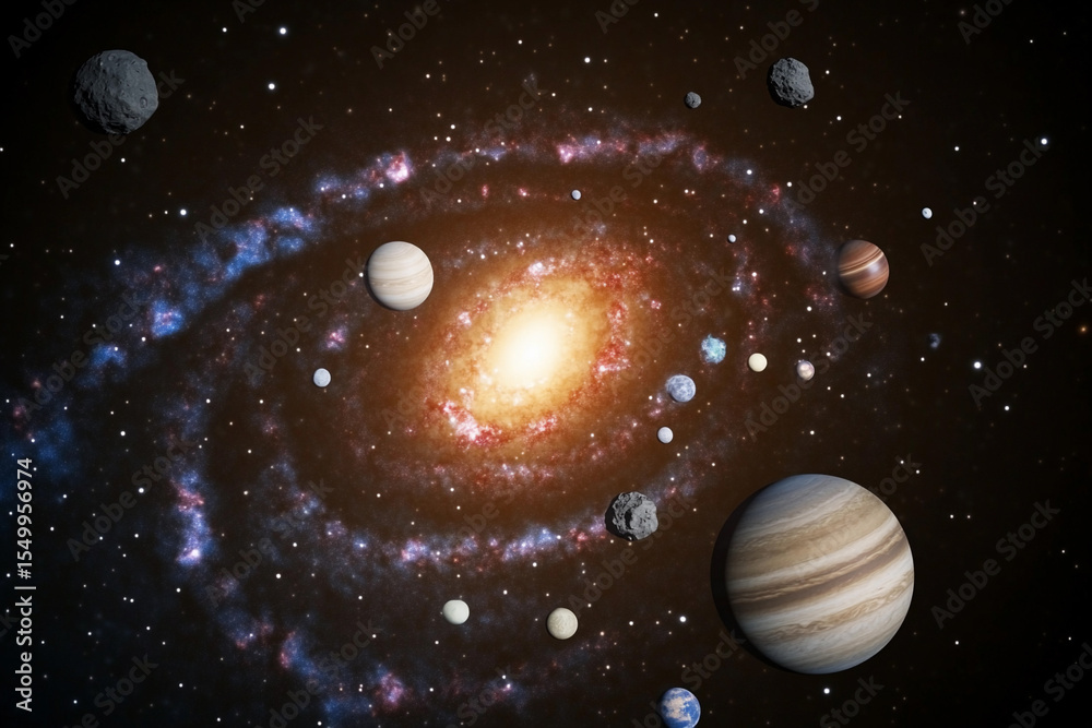 Aufkleber exploring the planets of the solar system in stunning detail generative ai