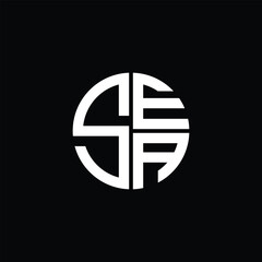 SEA logo SEA icon SEA monogram SEA letter minimalist Circle flat Unique modern abstract logo design.