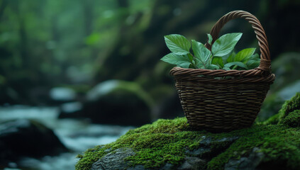 Nature's Embrace: Lush Forest Basket