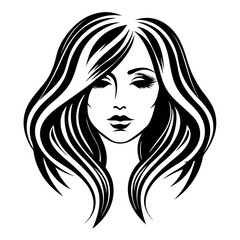 woman with long hair vector
