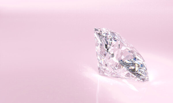 large diamond classic cut 3d pink bottom 