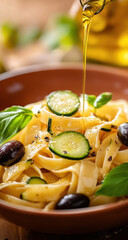 Zucchini Pasta with Olive Oil and Basil