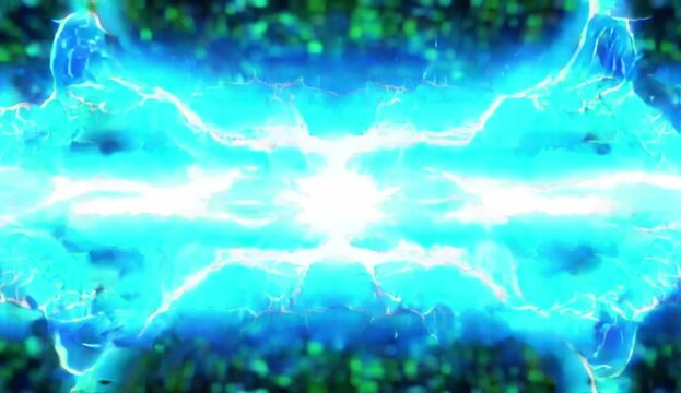 Abstract Blue Energy Plasma Light Beam Burst Flashing Glowing Neon Sci Fi V F X Animation