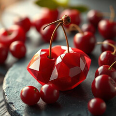 cherries on the table