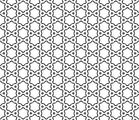 Fototapeta premium Black and white seamless abstract pattern. Background and backdrop. Grayscale ornamental design.