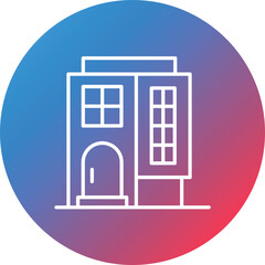 Apartments Line Gradient Circle Background Icon