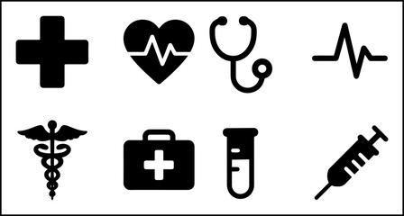 Medical Symbol Silhouette Icons