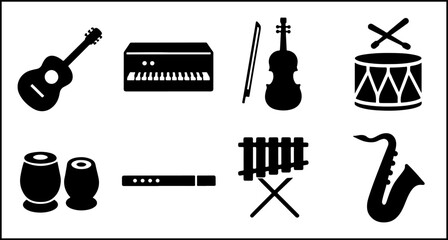 Musical Instrument Silhouette Icons
