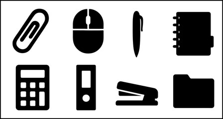 Office Item Silhouette Icons