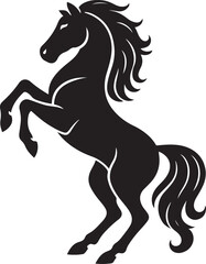 Majestic horse silhouette powerful stance, Black stallion figure in bold profile