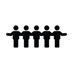 People icon vector male and female group of persons symbol in glyph pictogram illustration