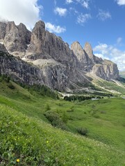 Dolomite mountain peak landscape in summer