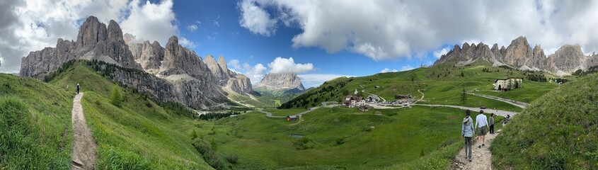 panoramic view of the mountains in summer Dolomites
