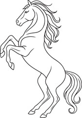 Horse outline ready for coloring design, Elegant equine drawing for creative use