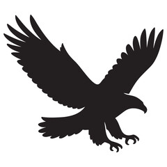 Obraz premium Wild Eagle Flying Silhouette Vector for Patriotic Design