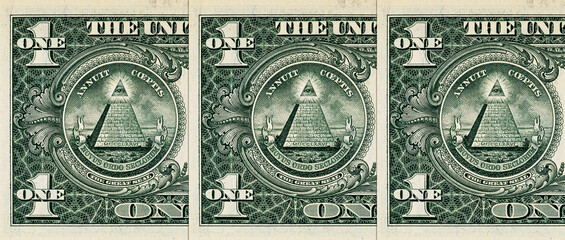 1 dollar US banknote for design purposes. Money of the United States of America.