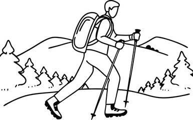vector illustration of a man with a bag