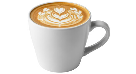 Isolated Cup of Latte Art Coffee