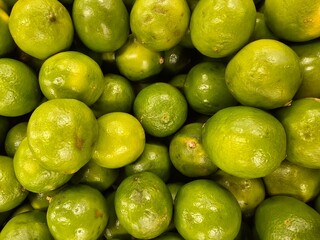 Fresh Green limes at the market