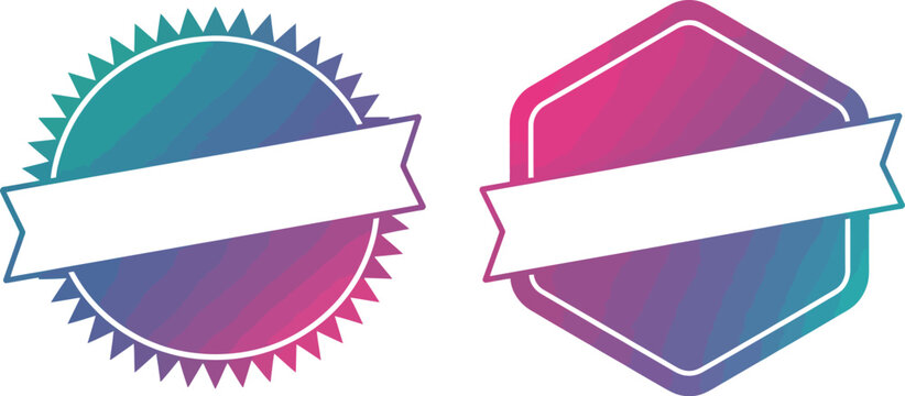 Download editable vector badges set with blank ribbon banner for graphic design projects free use editable stock vector illustration