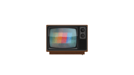Vintage Television Set with Test Pattern - Retro Broadcast Technology