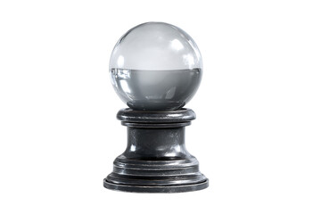Crystal ball on a dark stand. Mystical, fortune telling.