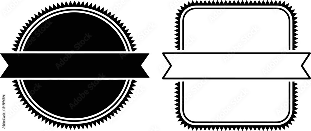 Poster vector seal label design element collection round and square shape for graphic design use editable s