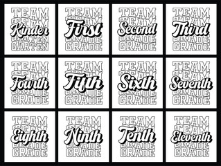 Team Kindergarten through Eleventh Grade School Typography Designs Perfect for Classroom Decor and Educational Resources