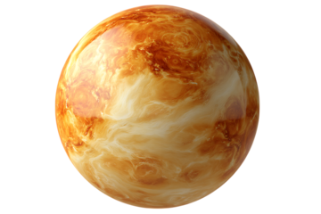 Detailed view of Venus, showing its clouds and surface.