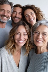 Fototapeta premium Generational joy and connection among family members of varying ages in a warm indoor setting