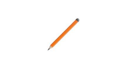 Orange Pencil on Transparent background Simple Stationery Icon