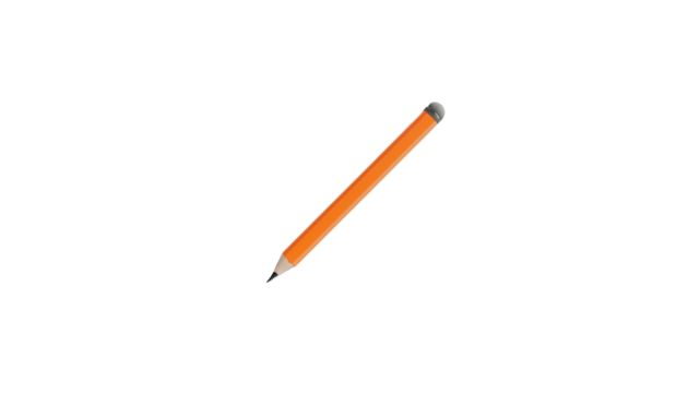 Orange Pencil on Transparent background Simple Stationery Icon