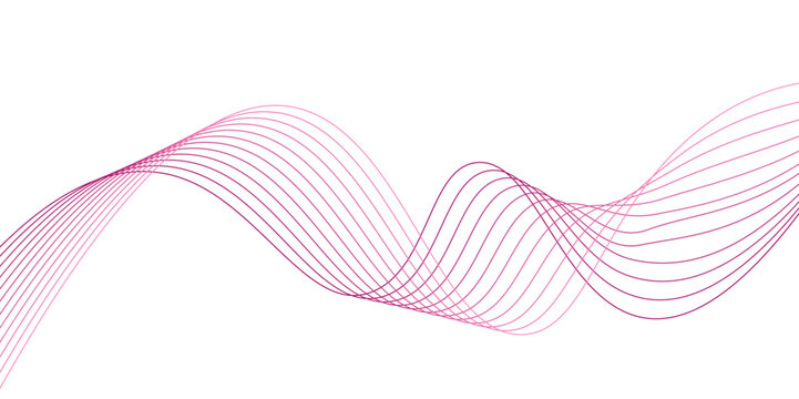 Abstract vector background with black wavy lines.  Digital frequency track equalizer. Stylized line art background. Vector illustration. Wave with lines created using blend tool. modern simple lines.