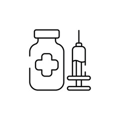 Vaccine icon design with white background stock illustration