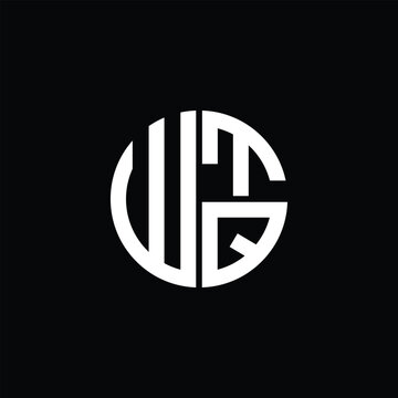 WTQ logo WTQ icon WTQ monogram WTQ letter minimalist Circle flat Unique modern abstract logo design.