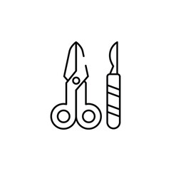 Surgery tools icon design with white background stock illustration
