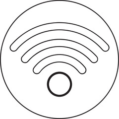 Modern and unique representing a Wi-Fi signal vector icon illustration, representing a Wi-Fi signal silhouette and line art vector logo icon design