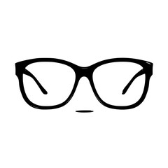 Fototapeta premium a pair of glasses on a white background black, glass , Generative art.