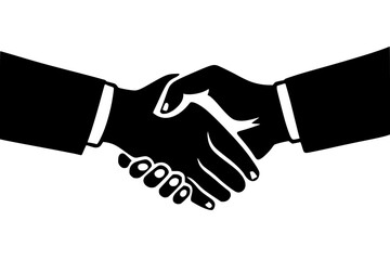 a black and white icon of people shaking hands black, hand, handshake, icon, people, shake , Generative art.
