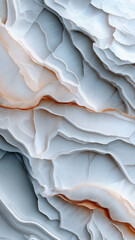 Textured layers of abstract white and orange formations