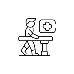 Rehabilitation icon design with white background stock illustration