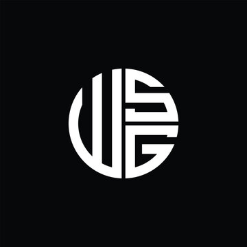 WSG logo WSG icon WSG monogram WSG letter minimalist Circle flat Unique modern abstract logo design.