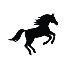 A jumping horse silhouette vector art illustration