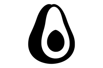 a black silhouette of an avocado with a drop of liquid icon or logo avocado, black, drop, font, icon, logo, picture, silhouette , Generative art.